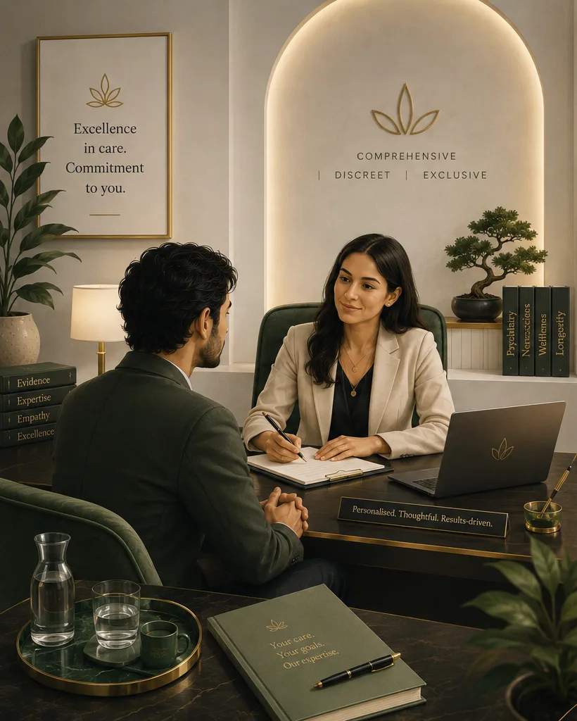 Executive consultation in a refined, discreet office setting